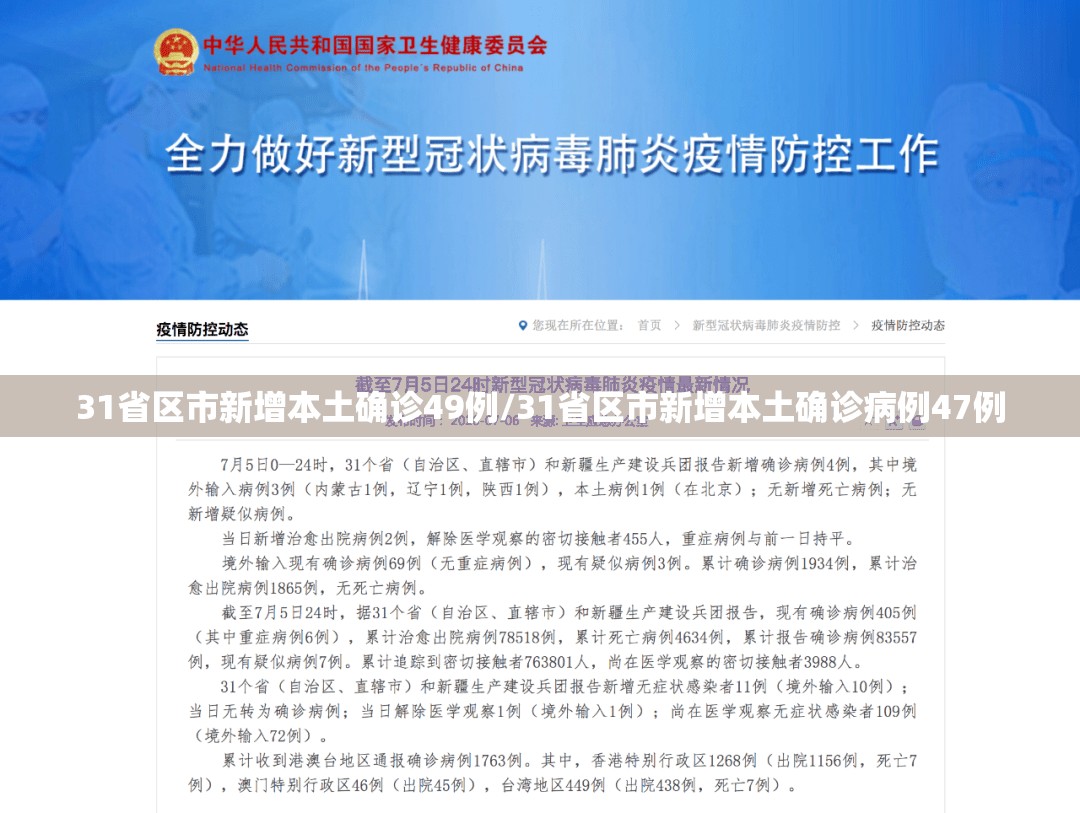 31省区市新增本土确诊49例/31省区市新增本土确诊病例47例