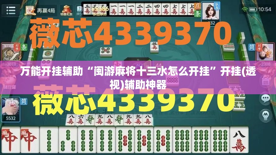 万能开挂辅助“闽游麻将十三水怎么开挂”开挂(透视)辅助神器