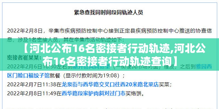 【河北公布16名密接者行动轨迹,河北公布16名密接者行动轨迹查询】