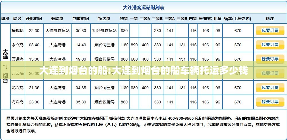 大连到烟台的船:大连到烟台的船车辆托运多少钱 大连到烟台的船:大连到烟台的船车辆托运多少钱