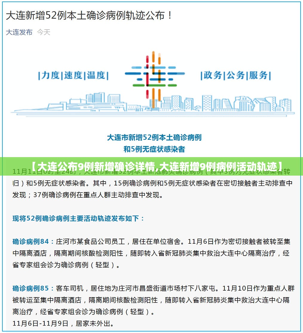【大连公布9例新增确诊详情,大连新增9例病例活动轨迹】