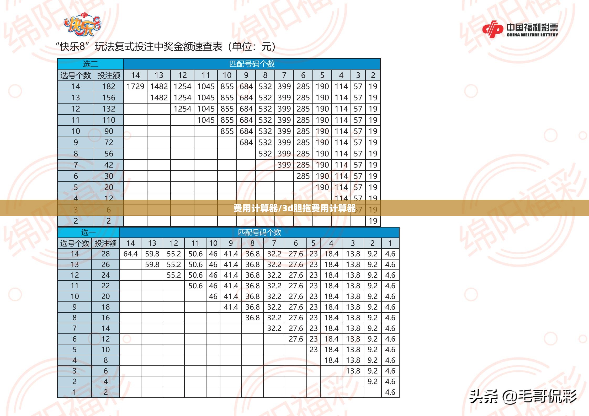 费用计算器/3d胆拖费用计算器