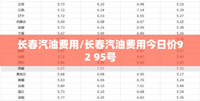 长春汽油费用/长春汽油费用今日价92 95号 长春汽油费用/长春汽油费用今日价92 95号