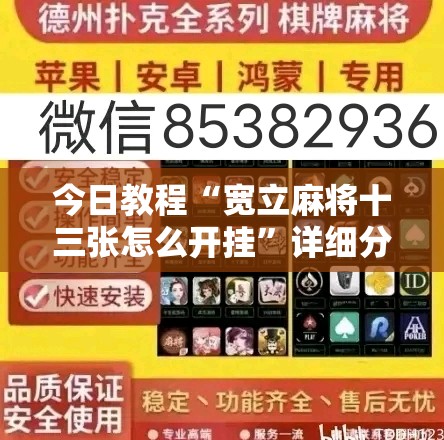 今日教程“宽立麻将十三张怎么开挂”详细分享装挂步骤