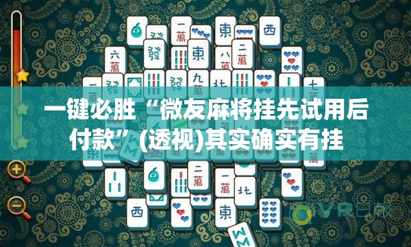 一键必胜“微友麻将挂先试用后付款”(透视)其实确实有挂