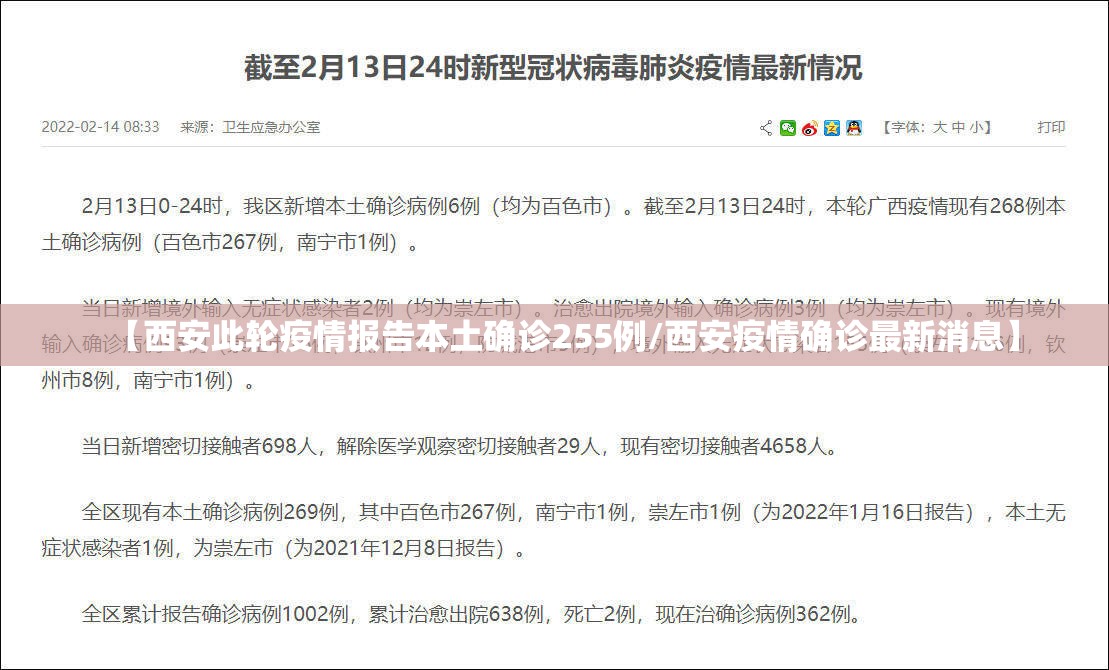 【西安此轮疫情报告本土确诊255例/西安疫情确诊最新消息】