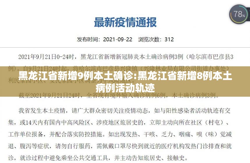 黑龙江省新增9例本土确诊:黑龙江省新增8例本土病例活动轨迹