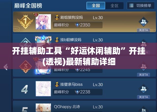 开挂辅助工具“好运休闲辅助”开挂(透视)最新辅助详细