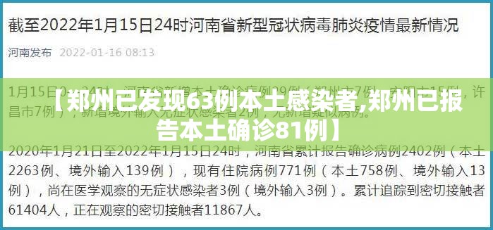 【郑州已发现63例本土感染者,郑州已报告本土确诊81例】