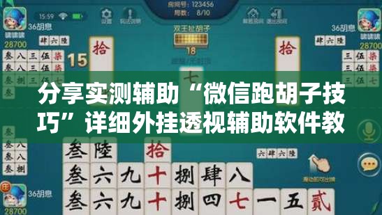分享实测辅助“微信跑胡子技巧	”详细外挂透视辅助软件教程