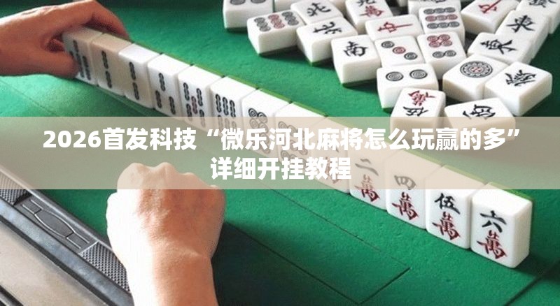 2026首发科技“微乐河北麻将怎么玩赢的多”详细开挂教程