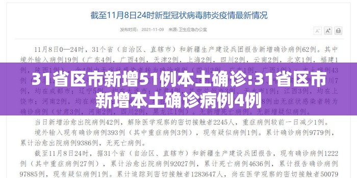 31省区市新增51例本土确诊:31省区市新增本土确诊病例4例