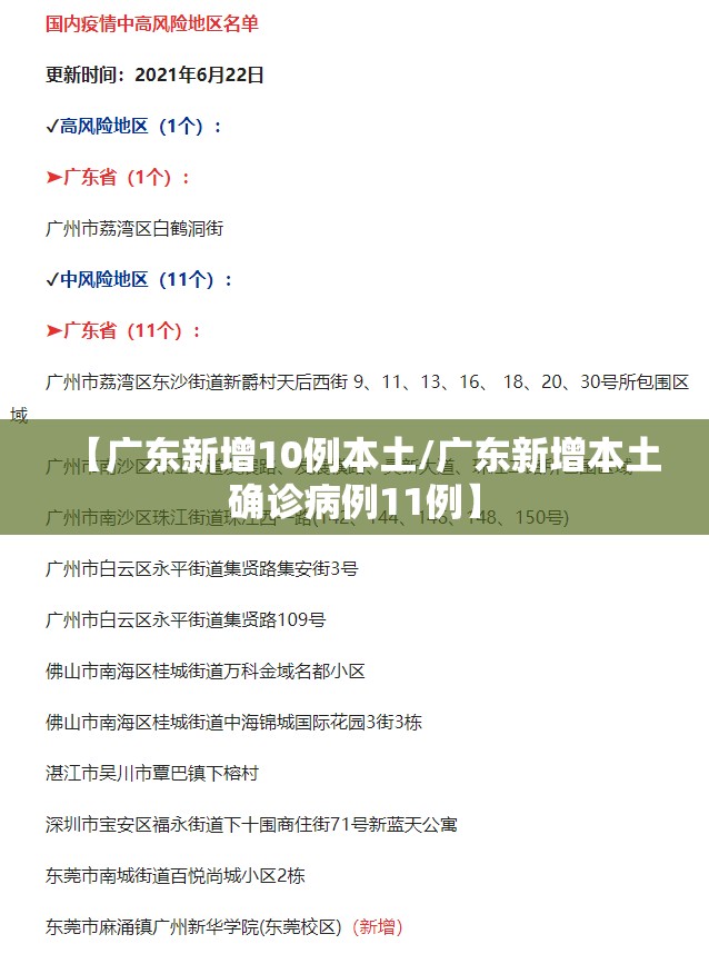 【广东新增10例本土/广东新增本土确诊病例11例】