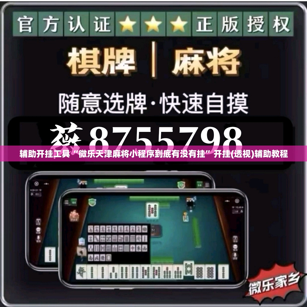 辅助开挂工具“微乐天津麻将小程序到底有没有挂”开挂(透视)辅助教程