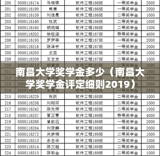 南昌大学奖学金多少（南昌大学奖学金评定细则2019）