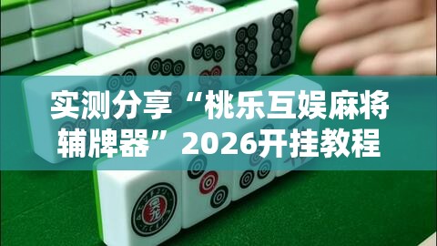 实测分享“桃乐互娱麻将辅牌器”2026开挂教程步骤