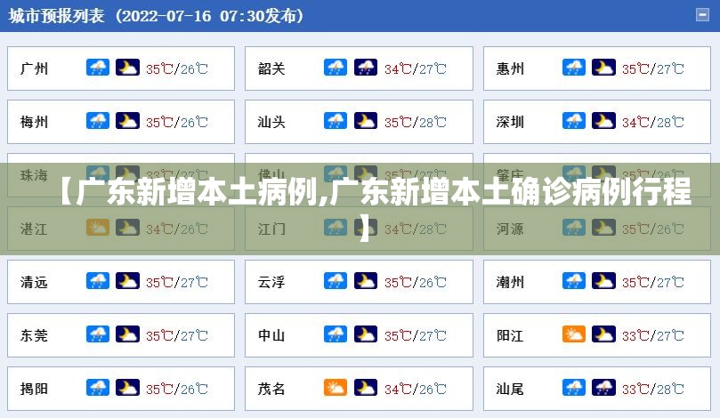 【广东新增本土病例,广东新增本土确诊病例行程】