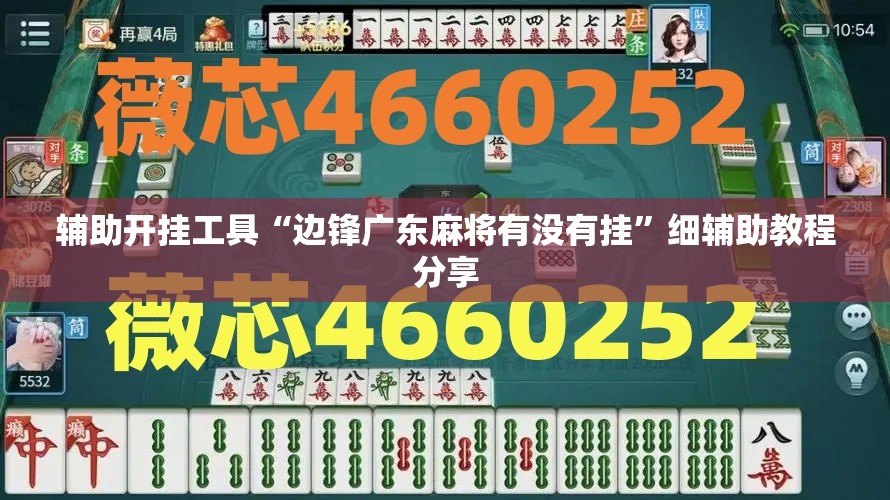 辅助开挂工具“边锋广东麻将有没有挂”细辅助教程分享