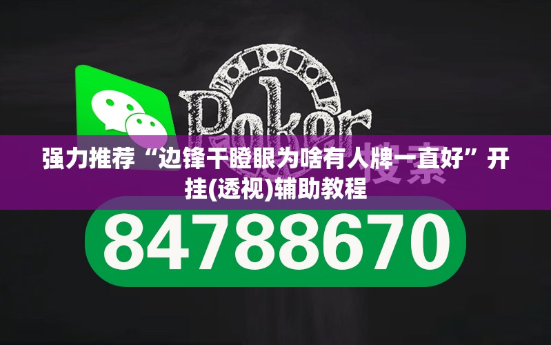 强力推荐“边锋干瞪眼为啥有人牌一直好	”开挂(透视)辅助教程
