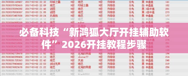 必备科技“新鸿狐大厅开挂辅助软件	”2026开挂教程步骤