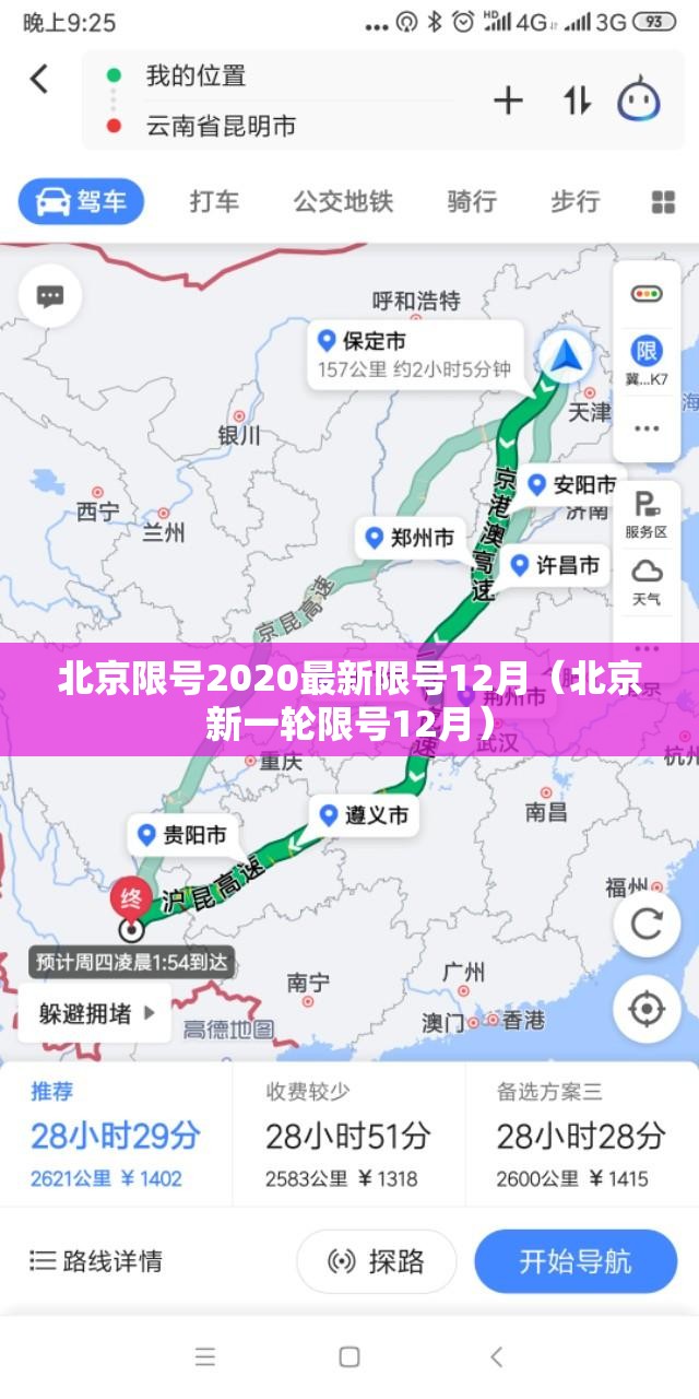 北京限号2020最新限号12月（北京新一轮限号12月）