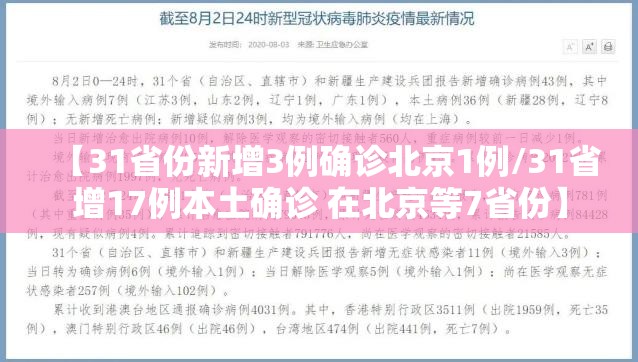 【31省份新增3例确诊北京1例/31省增17例本土确诊 在北京等7省份】
