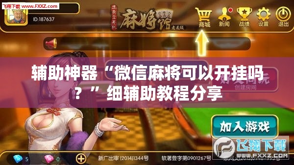 辅助神器“微信麻将可以开挂吗？	”细辅助教程分享