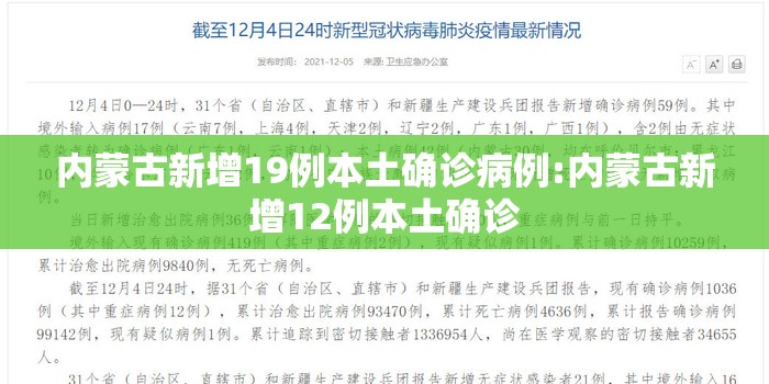 内蒙古新增19例本土确诊病例:内蒙古新增12例本土确诊