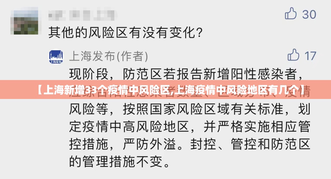 【上海新增33个疫情中风险区,上海疫情中风险地区有几个】