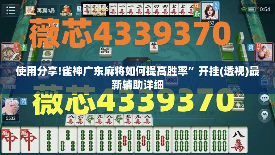 使用分享!雀神广东麻将如何提高胜率	”开挂(透视)最新辅助详细