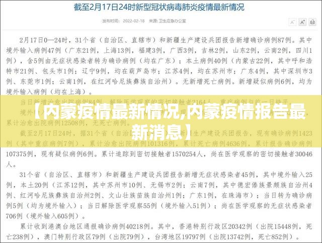 【内蒙疫情最新情况,内蒙疫情报告最新消息】
