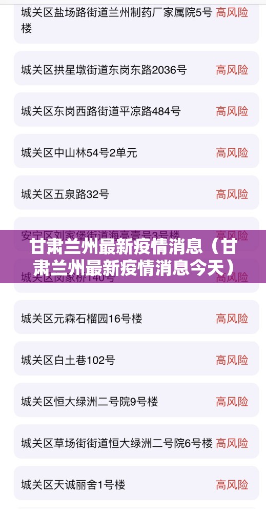 甘肃兰州最新疫情消息（甘肃兰州最新疫情消息今天）