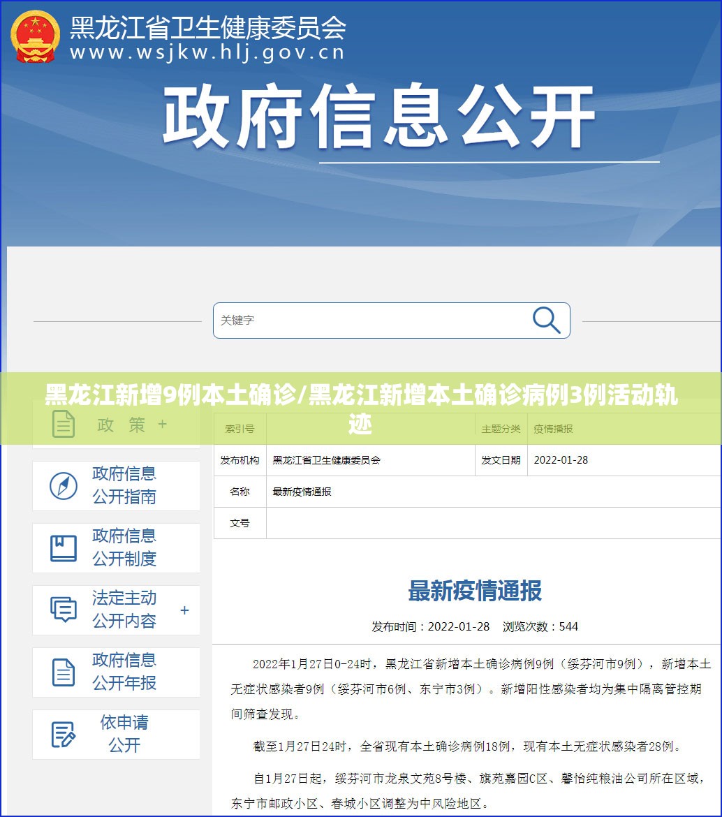 黑龙江新增9例本土确诊/黑龙江新增本土确诊病例3例活动轨迹 黑龙江新增9例本土确诊/黑龙江新增本土确诊病例3例活动轨迹