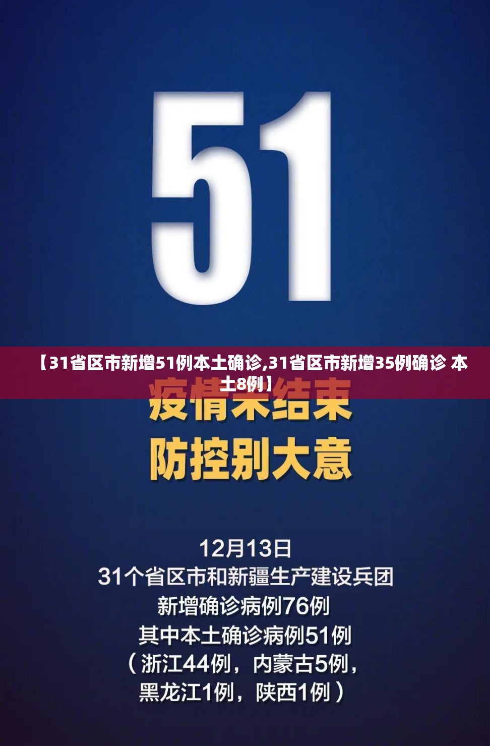 【31省区市新增51例本土确诊,31省区市新增35例确诊 本土8例】