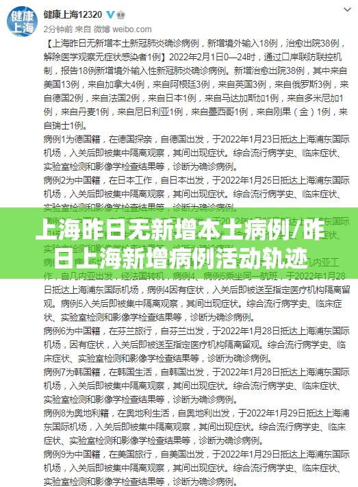 上海昨日无新增本土病例/昨日上海新增病例活动轨迹