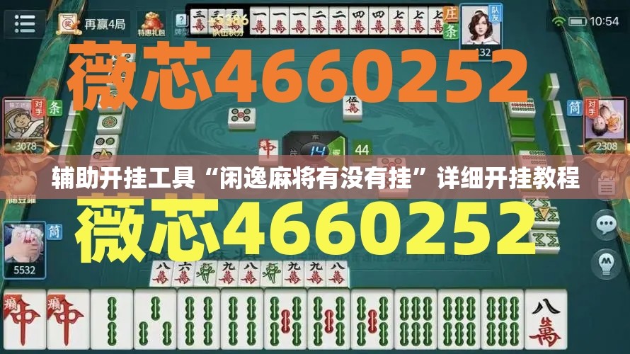 辅助开挂工具“闲逸麻将有没有挂”详细开挂教程