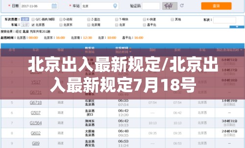 北京出入最新规定/北京出入最新规定7月18号