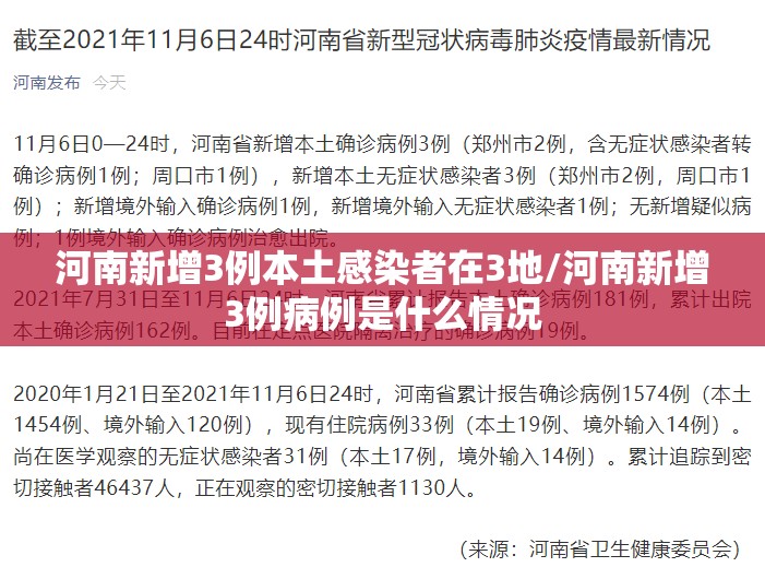 河南新增3例本土感染者在3地/河南新增3例病例是什么情况