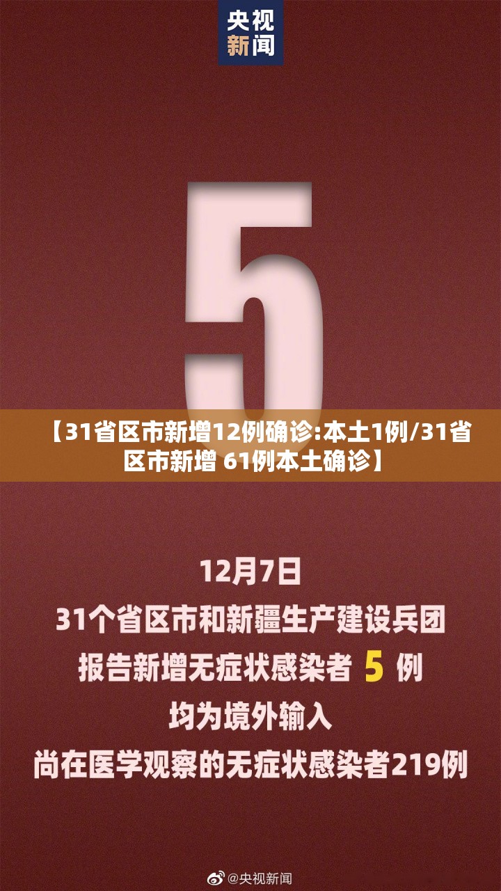 【31省区市新增12例确诊:本土1例/31省区市新增 61例本土确诊】
