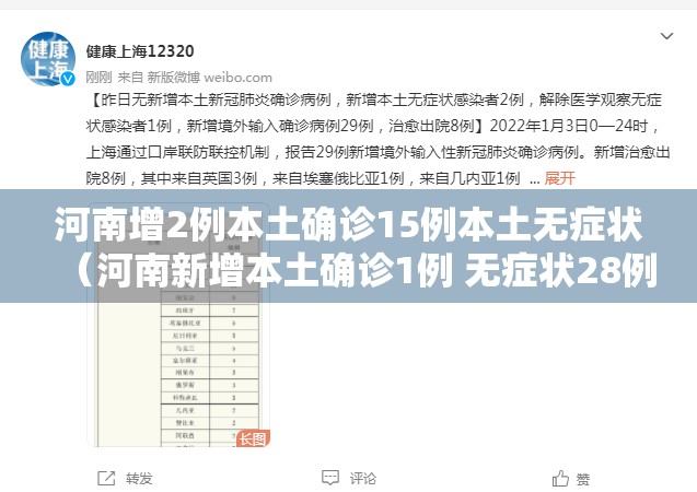 河南增2例本土确诊15例本土无症状（河南新增本土确诊1例 无症状28例）