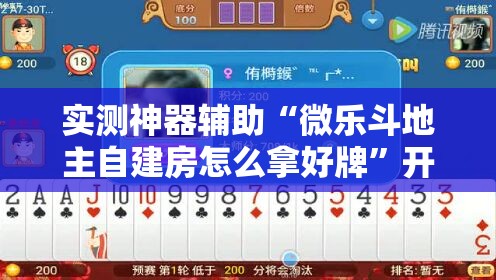 实测神器辅助“微乐斗地主自建房怎么拿好牌”开挂详细教程