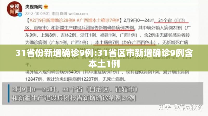 31省份新增确诊9例:31省区市新增确诊9例含本土1例