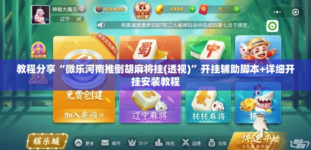教程分享“微乐河南推倒胡麻将挂(透视)	”开挂辅助脚本+详细开挂安装教程