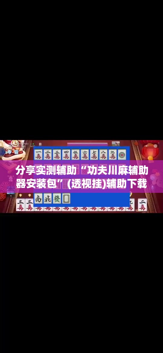分享实测辅助“功夫川麻辅助器安装包”(透视挂)辅助下载教程