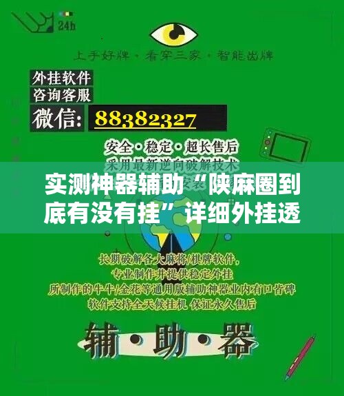 实测神器辅助“陕麻圈到底有没有挂”详细外挂透视辅助软件教程
