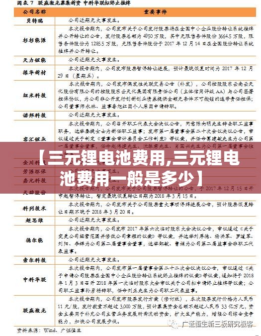 【三元锂电池费用,三元锂电池费用一般是多少】