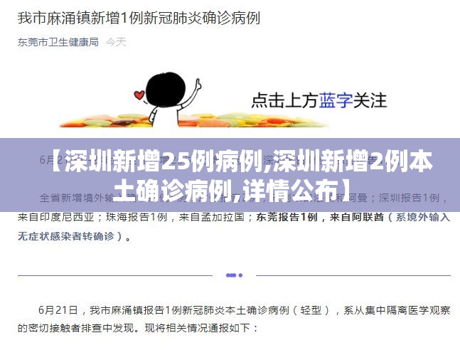 【深圳新增25例病例,深圳新增2例本土确诊病例,详情公布】