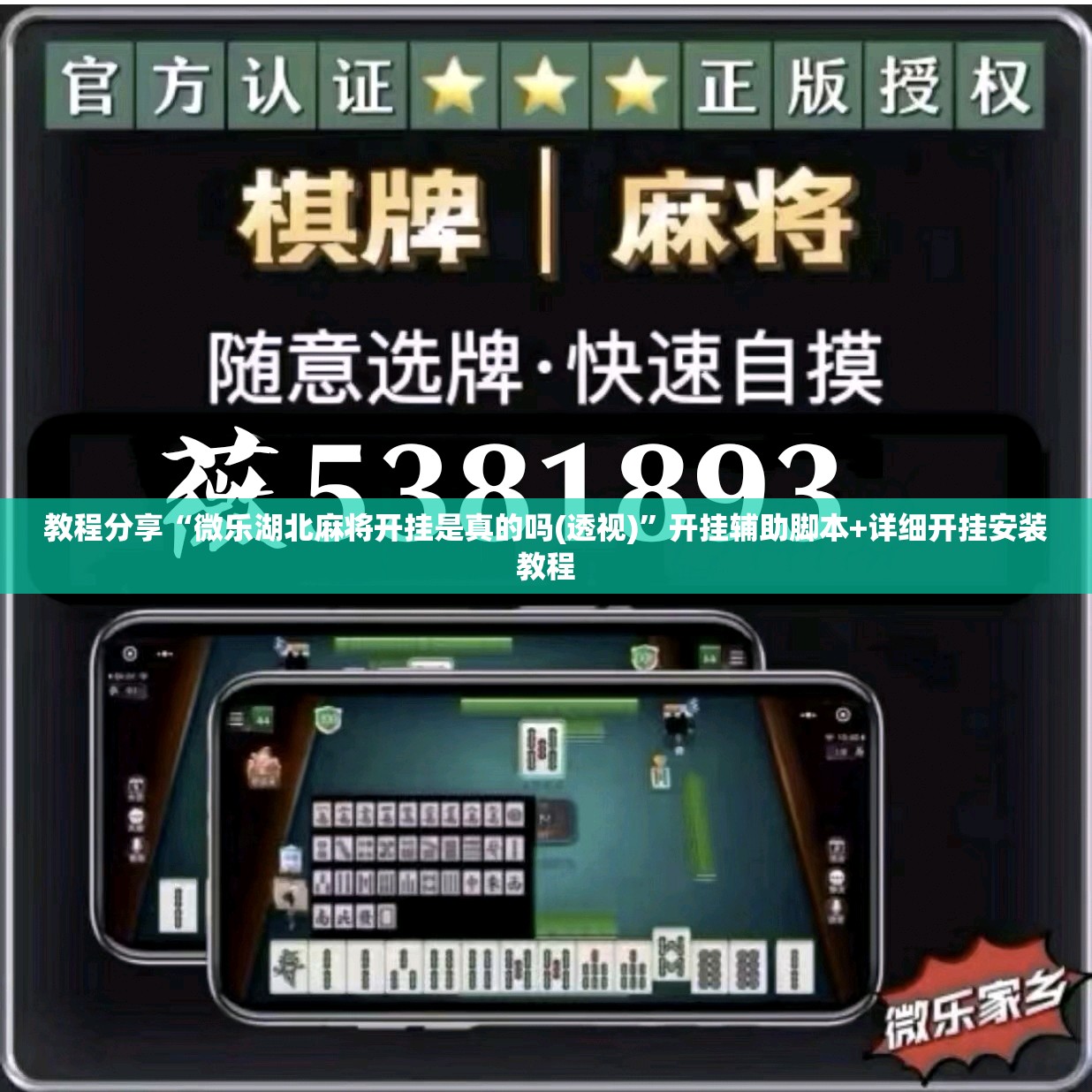 教程分享“微乐湖北麻将开挂是真的吗(透视)”开挂辅助脚本+详细开挂安装教程