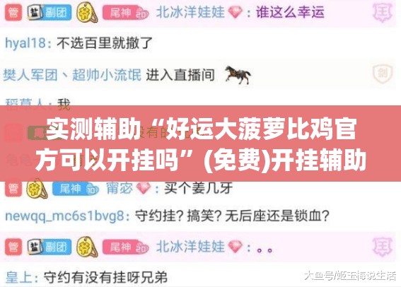 实测辅助“好运大菠萝比鸡官方可以开挂吗”(免费)开挂辅助教学(最新辅助开挂教程)