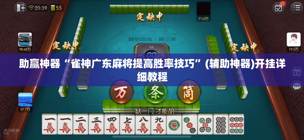 助赢神器“雀神广东麻将提高胜率技巧”(辅助神器)开挂详细教程